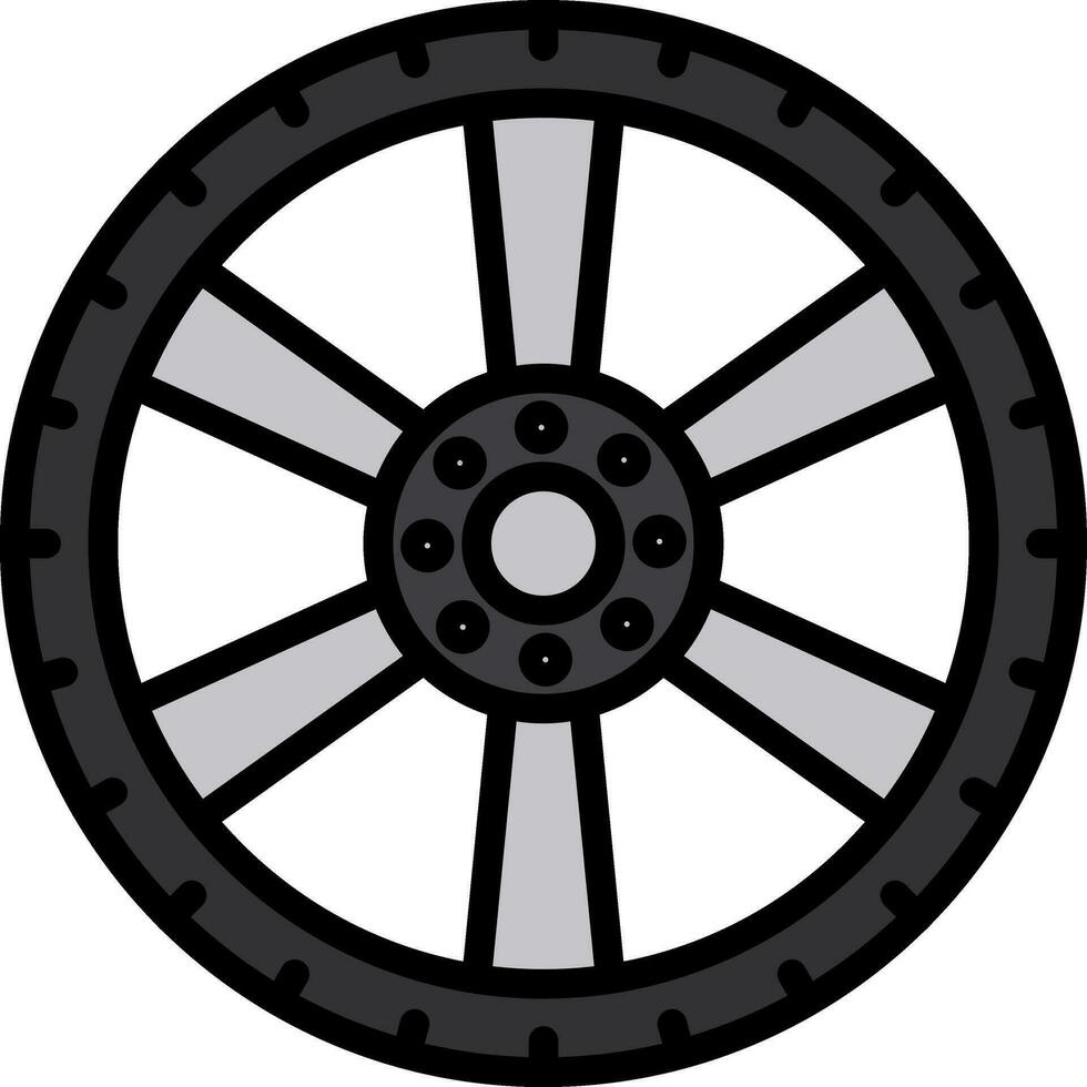 Alloy wheel Vector Icon Design
