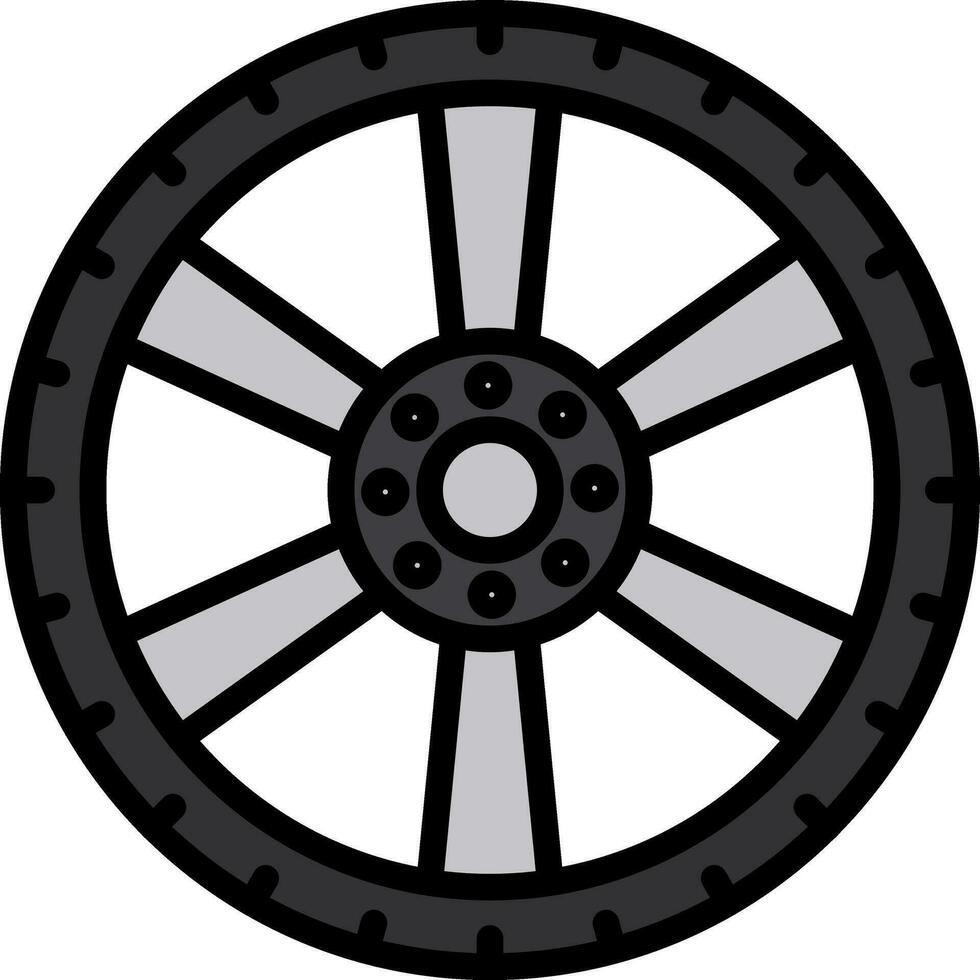 Alloy wheel Vector Icon Design