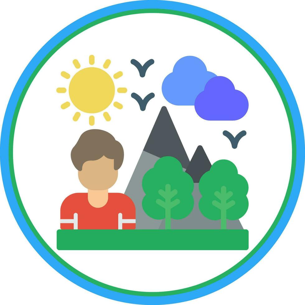 Hiking Vector Icon Design