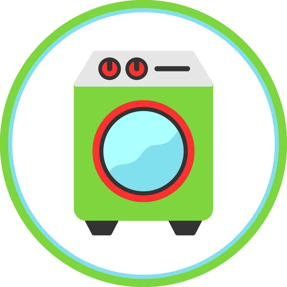 Washing machine Vector Icon Design