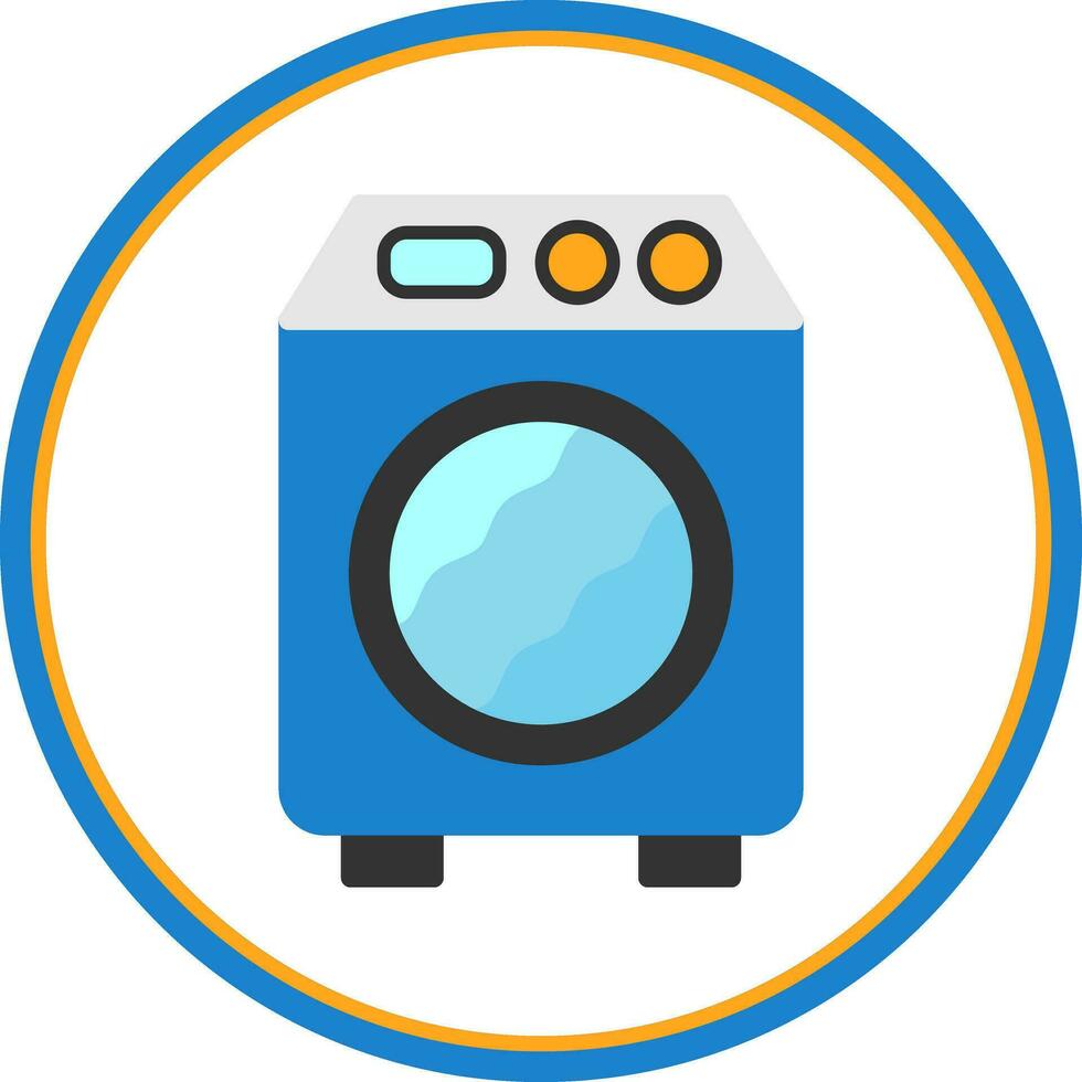 Washing machine Vector Icon Design