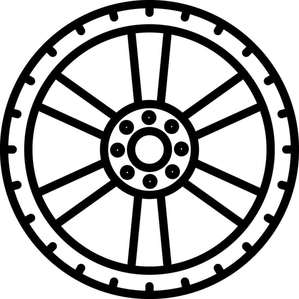 Alloy wheel Vector Icon Design