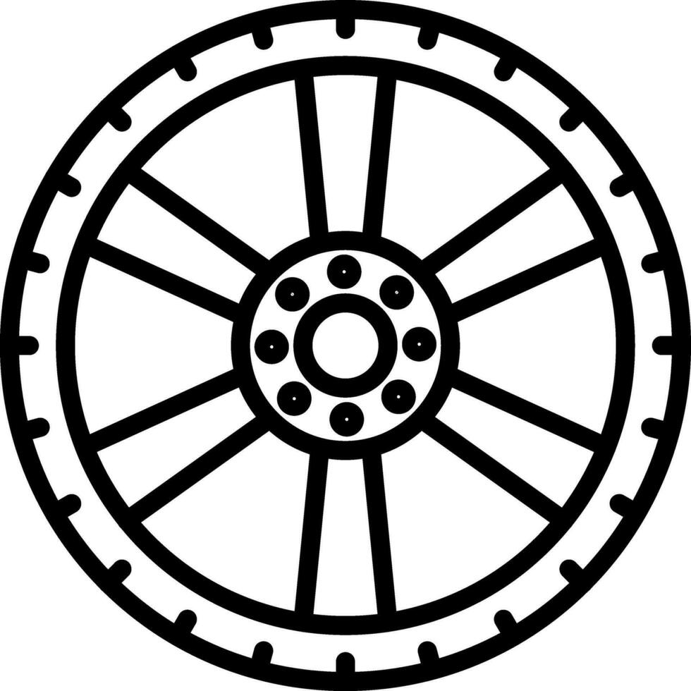 Alloy wheel Vector Icon Design