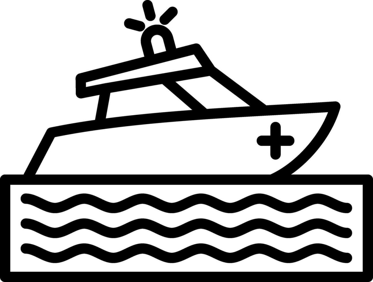 Rescue boat Vector Icon Design