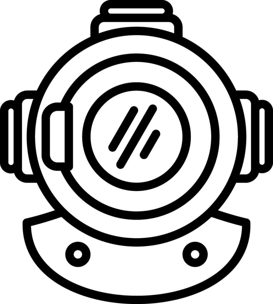 Diving helmet Vector Icon Design