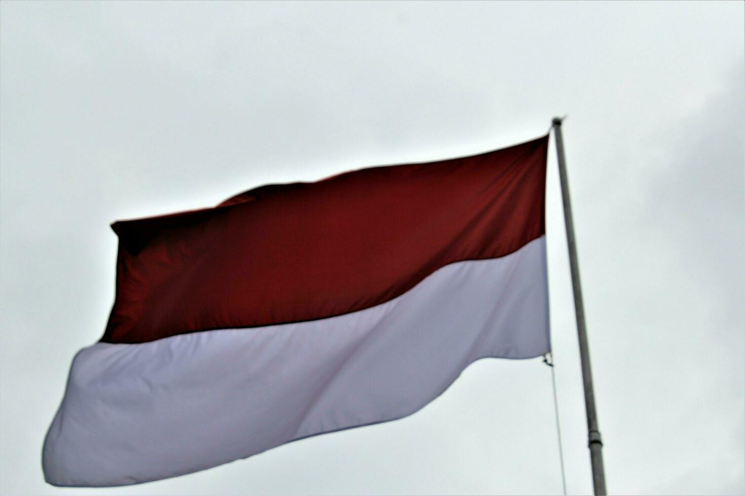 jakarta, indonesia-23 april 2023 indonesian flag red and white photo