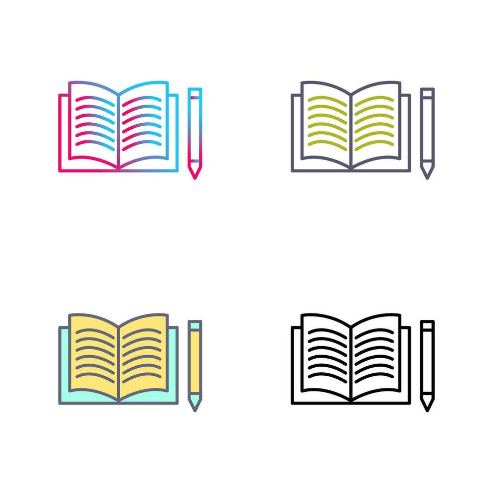 Unique Pencil and Book Vector Icon