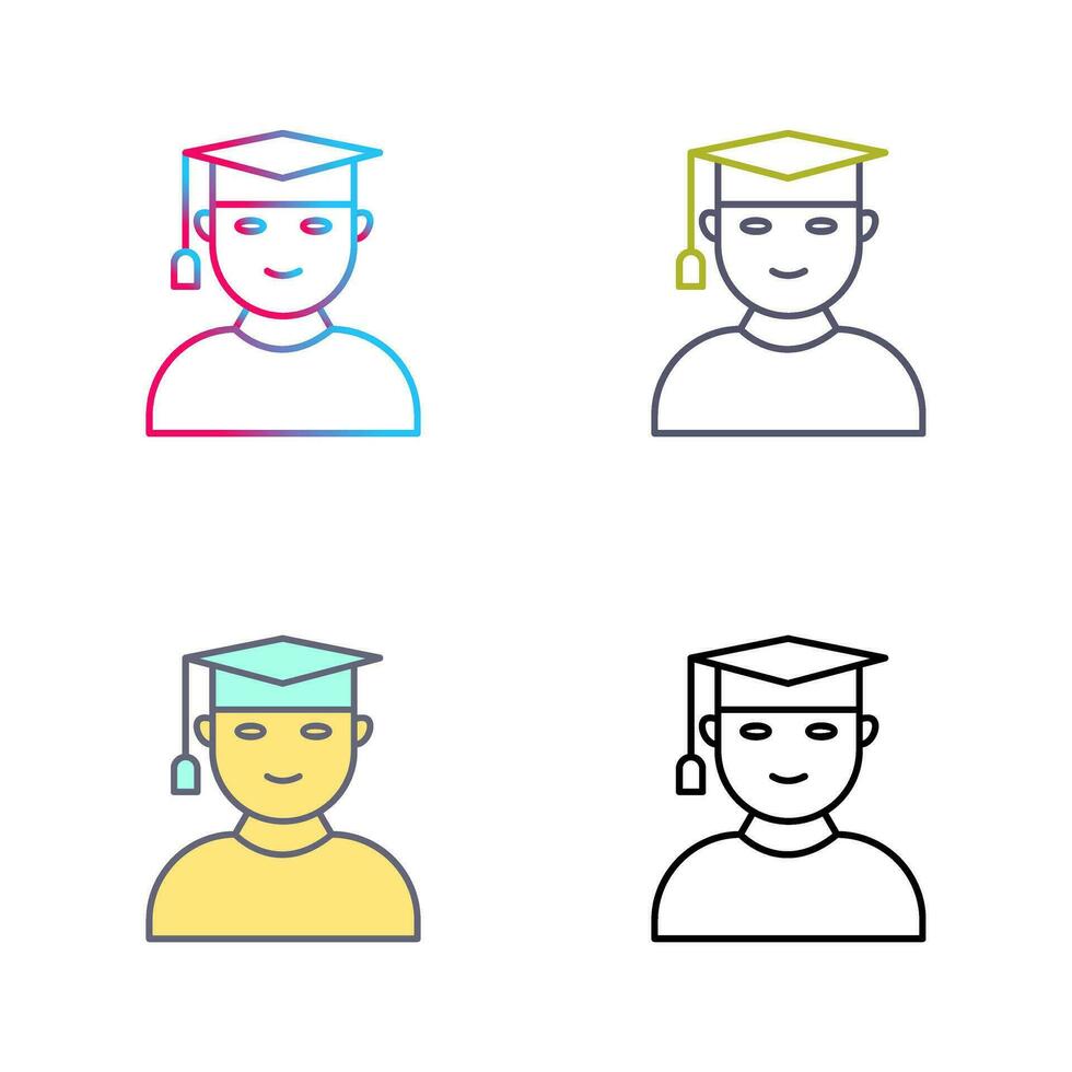 Unique Male Graduate Vector Icon