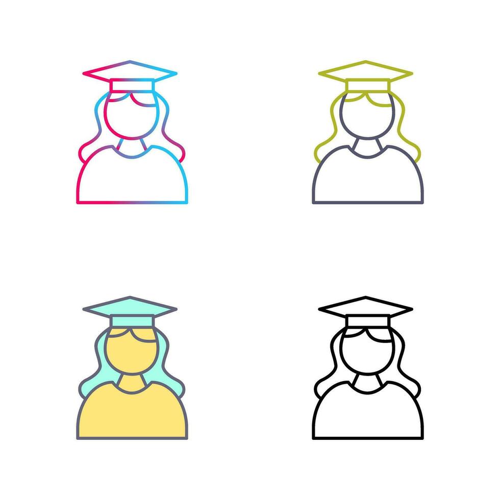 Unique Female Graduate Vector Icon