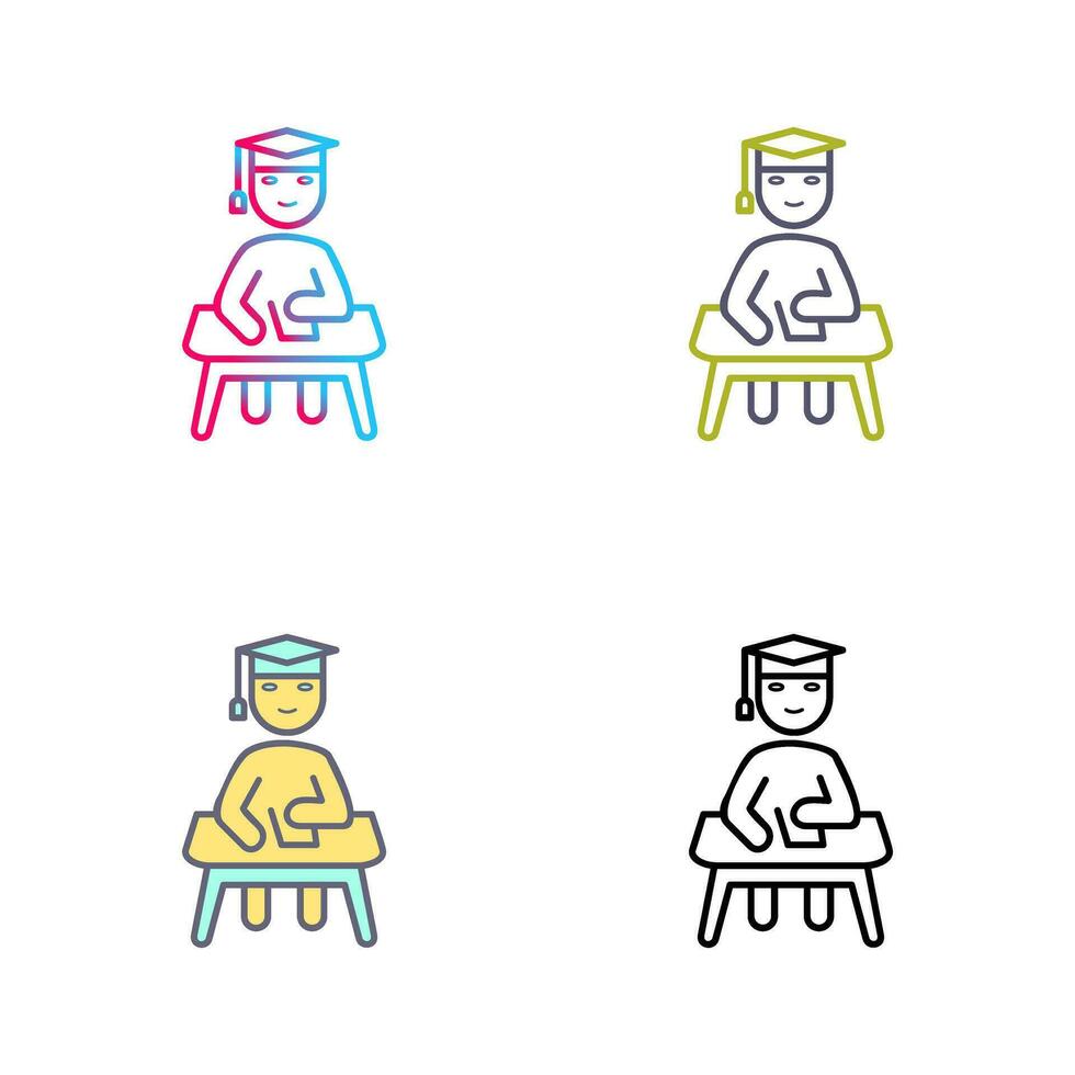 Unique Studying on Desk Vector Icon