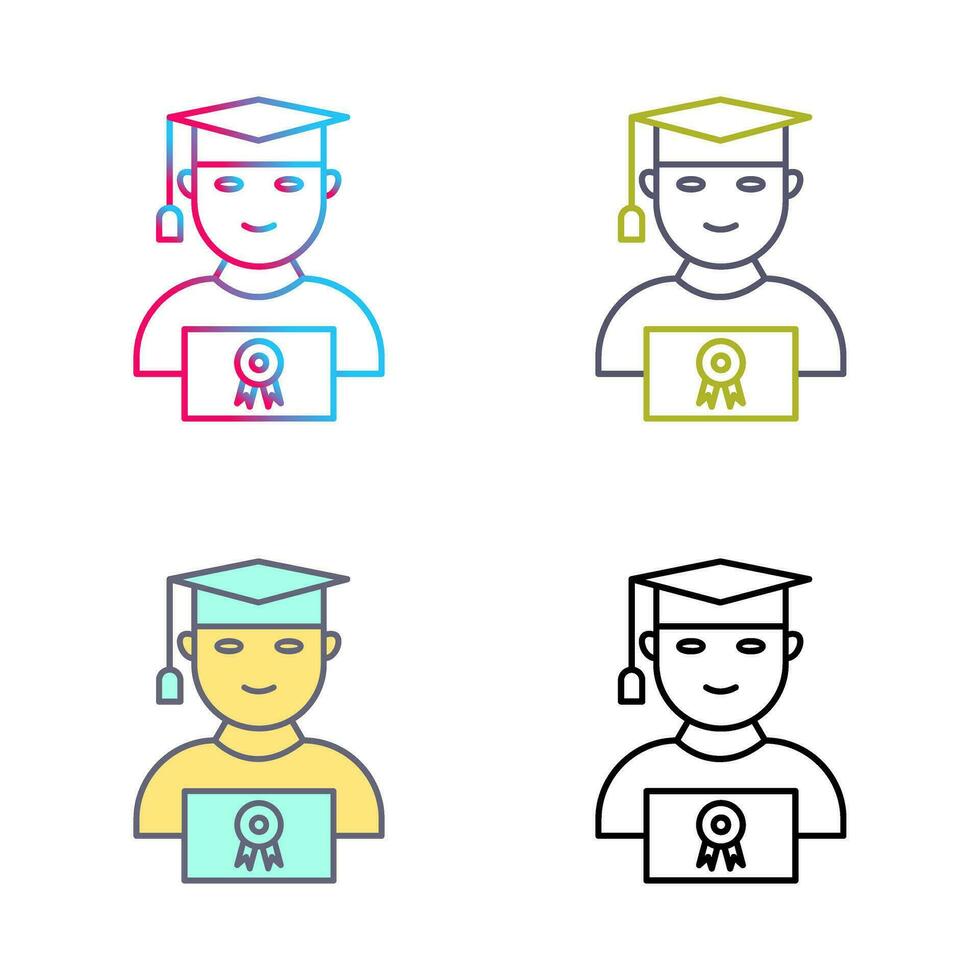 Unique Student Holding Degree Vector Icon