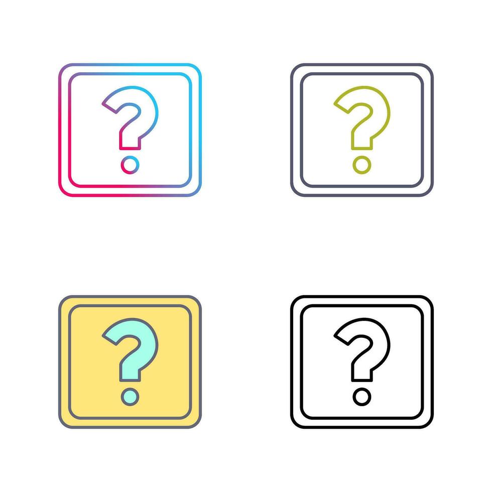 Unique Question Mark Vector Icon
