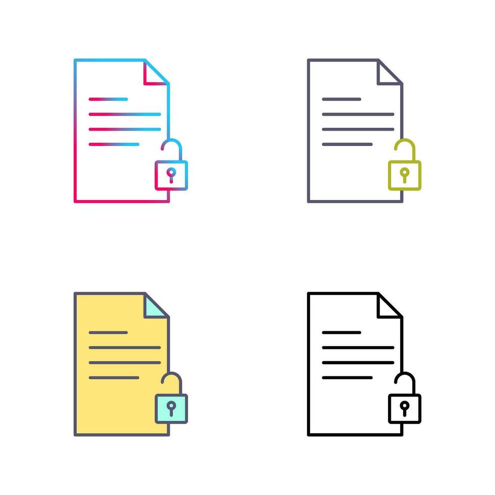 Unlock Documents Vector Icon