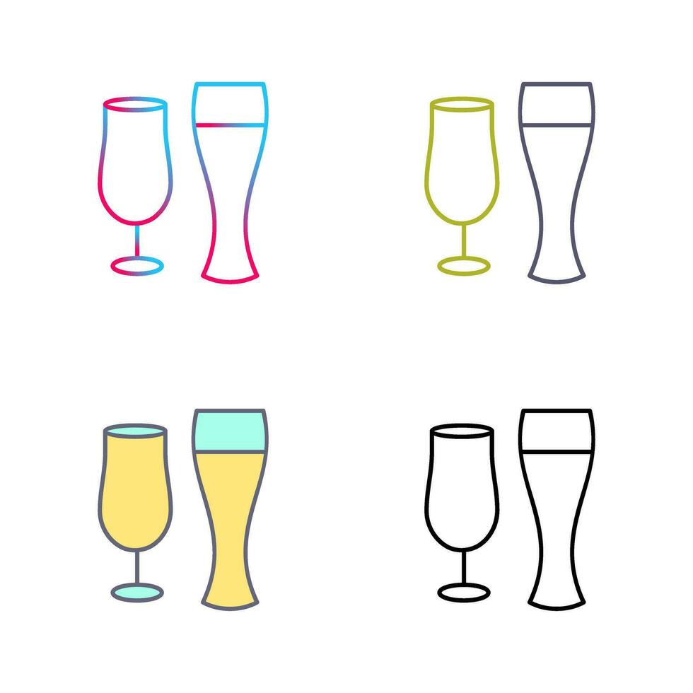 Unique Beer Glasses Vector Icon