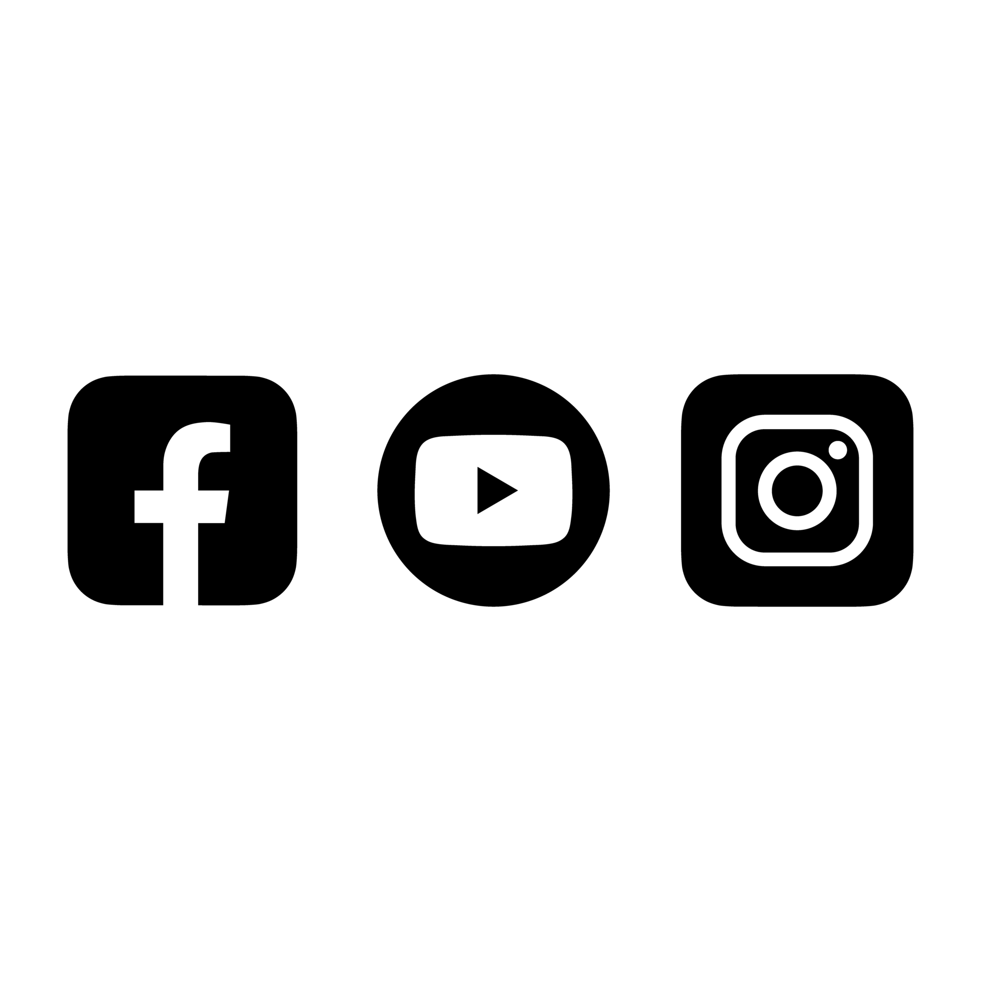 Facebook Instagram Youtube logo black vector 24983643 PNG