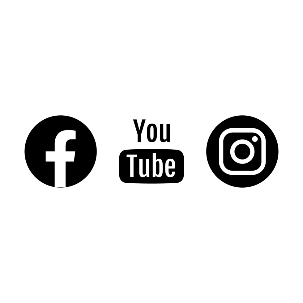 Facebook Instagram Youtube logo black vector 24983654 PNG