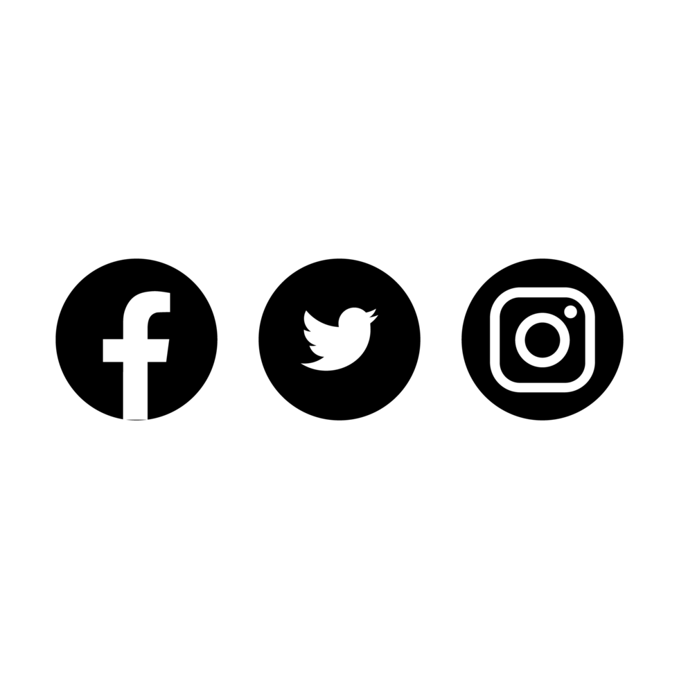 twitter and facebook logo black background