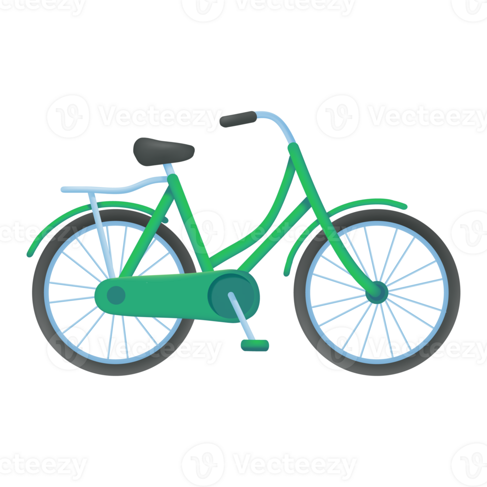 groen fiets koolstof dioxide emissie vermindering concept voor de planeet. 3d illustratie png