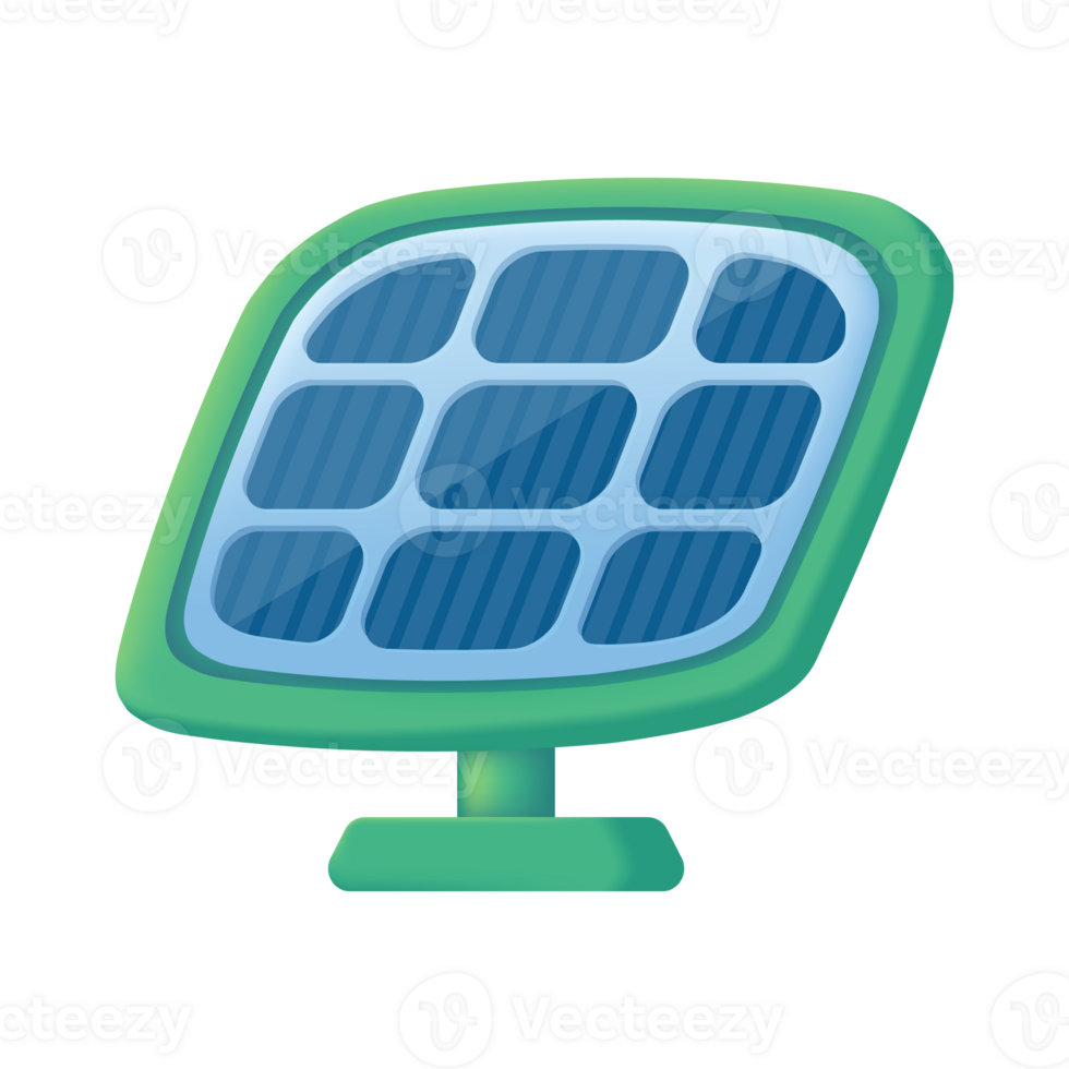 solar célula. eletricidade geração conceito a partir de solar energia. 3d ilustração png