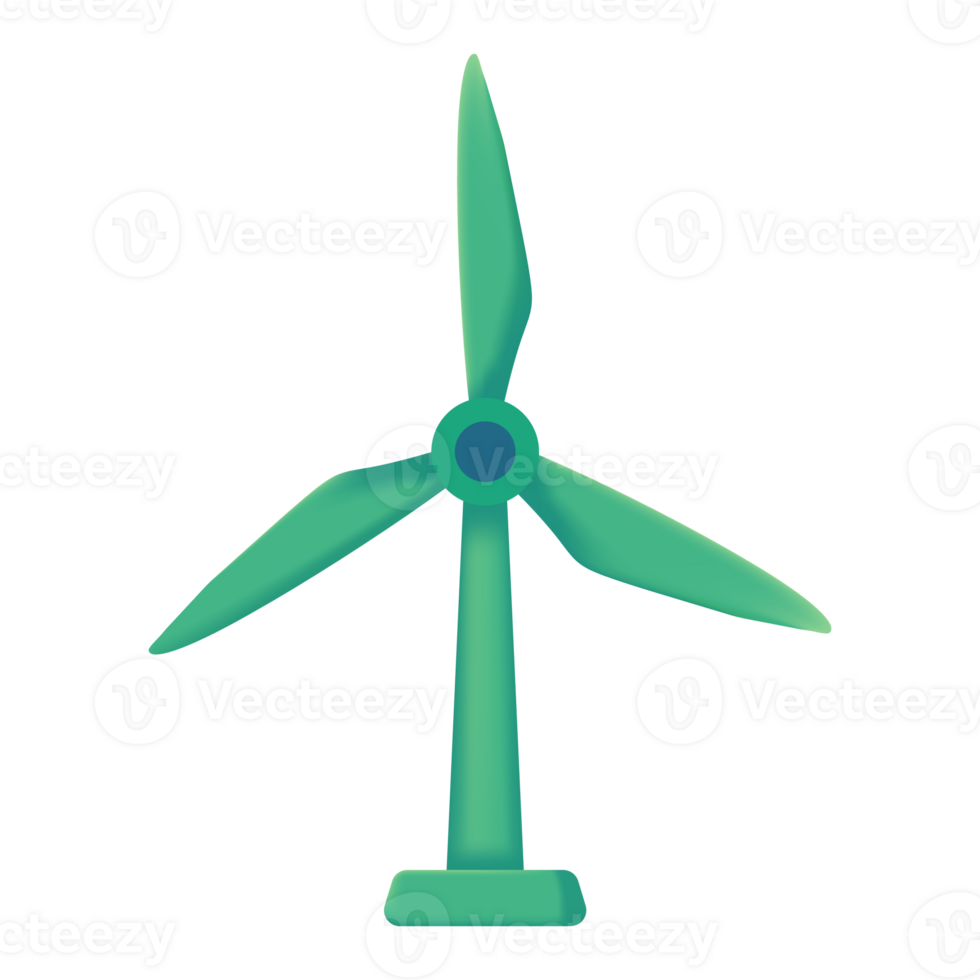 Windmill. Wind power generation concept. 3d illustration 24984059 PNG