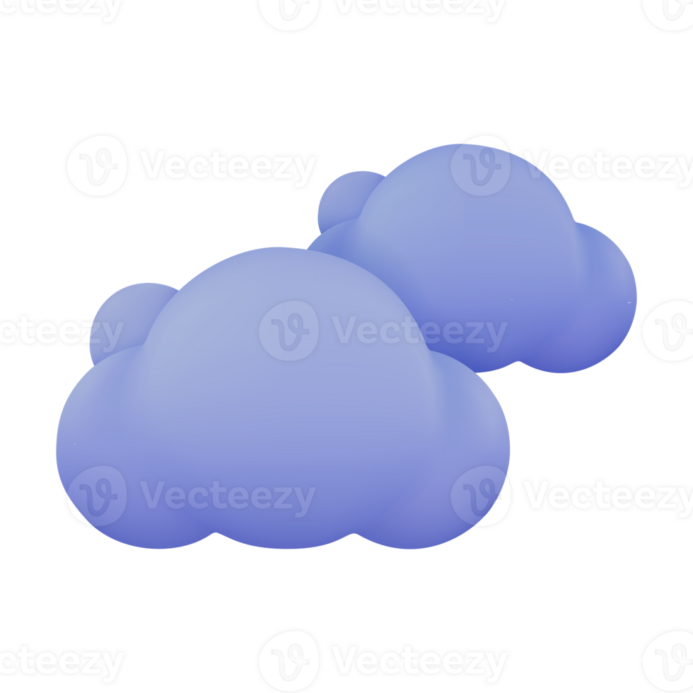 3d Wetter Prognose Symbole schwarz Wolke mit Donner von ein Regensturm. 3d Illustration png