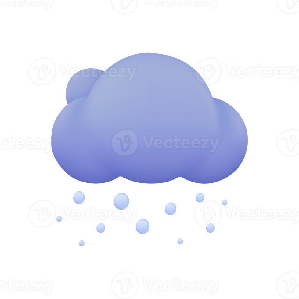 3D weather forecast icons Black cloud with thunder from a rainstorm. 3d illustration png
