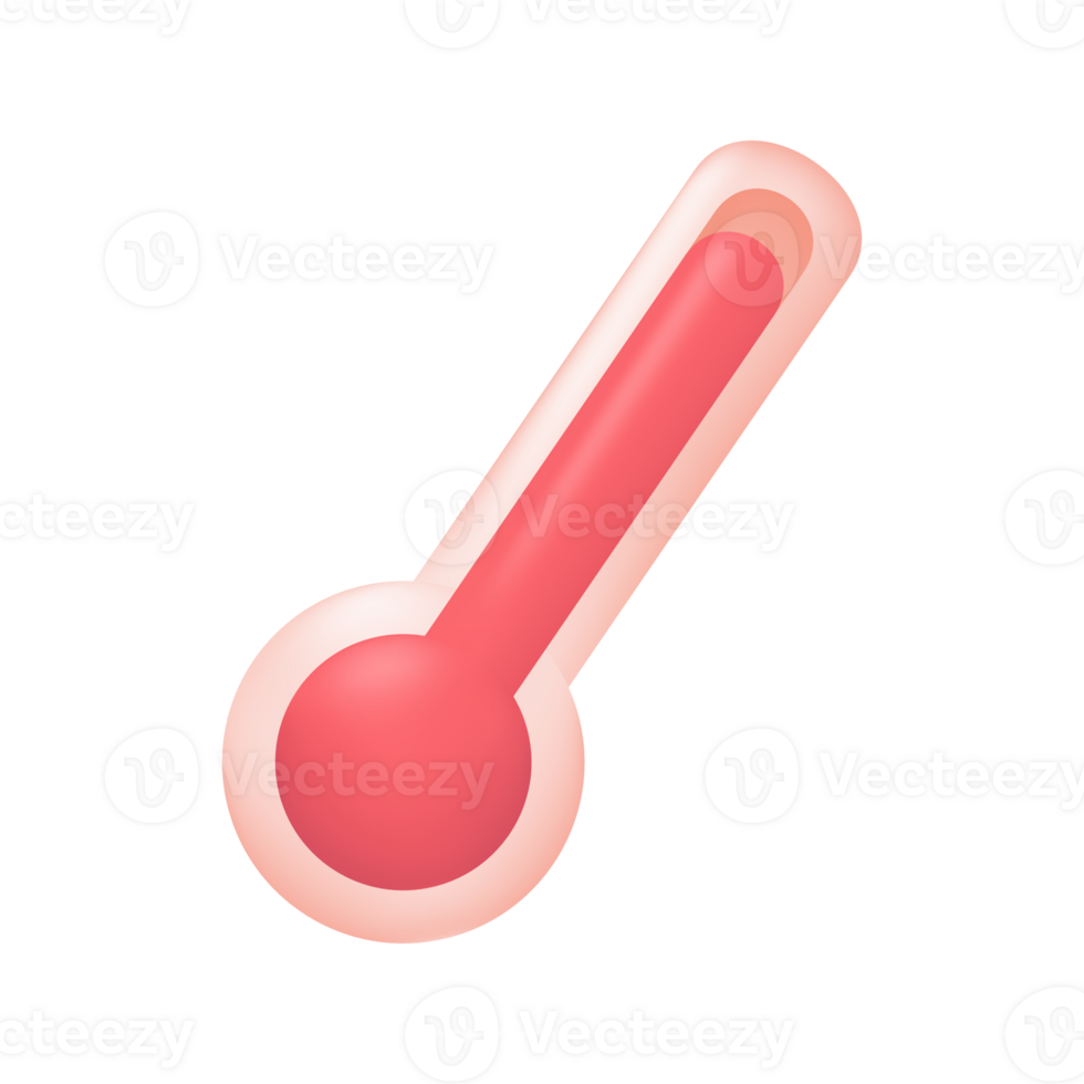 3d Hitze Symbol Thermometer Anzeige das Hitze von das Wetter während ein sonnig Tag. 3d Illustration png