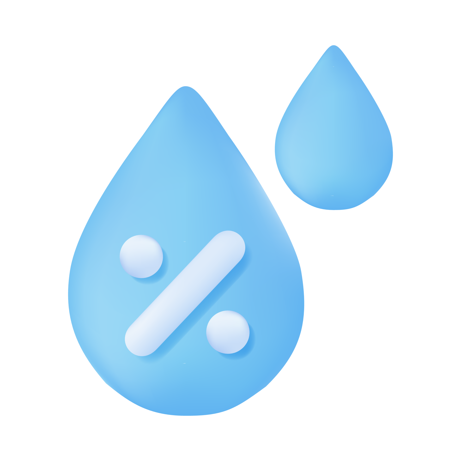 3D weather forecast icon Raindrops Air humidity percentage 3D