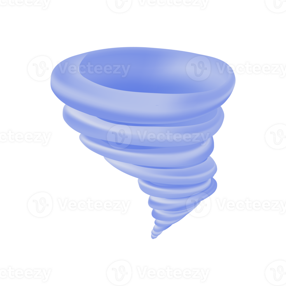 3d clima previsão ícones turbilhão em uma tempestade dia. 3d ilustração png