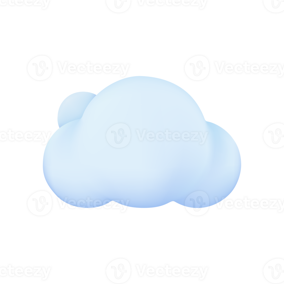 3D weather forecast icons white clouds in the rainy season with strong winds and rain png