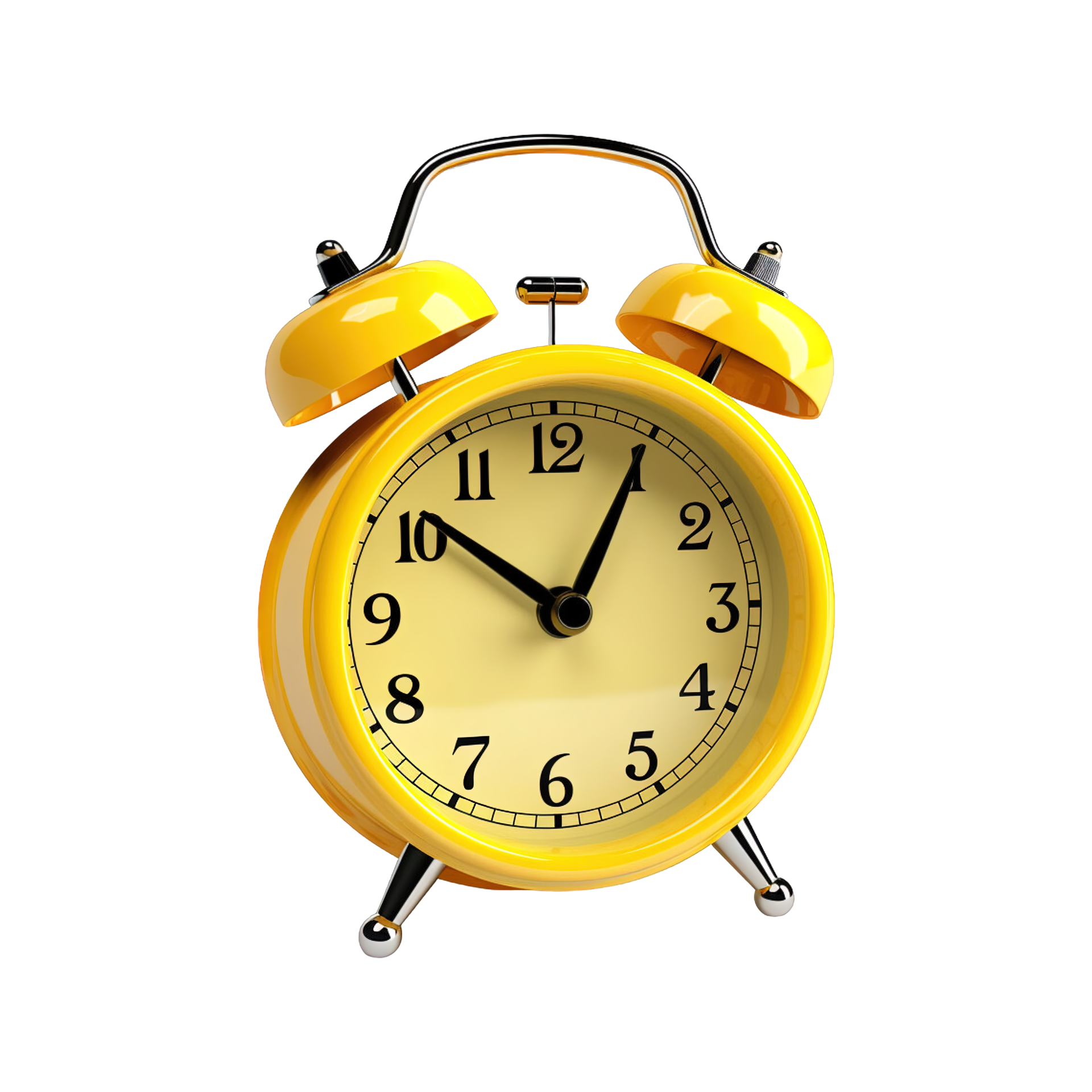 Yellow alarm clock on a transparent background. ai generated 24984261 PNG