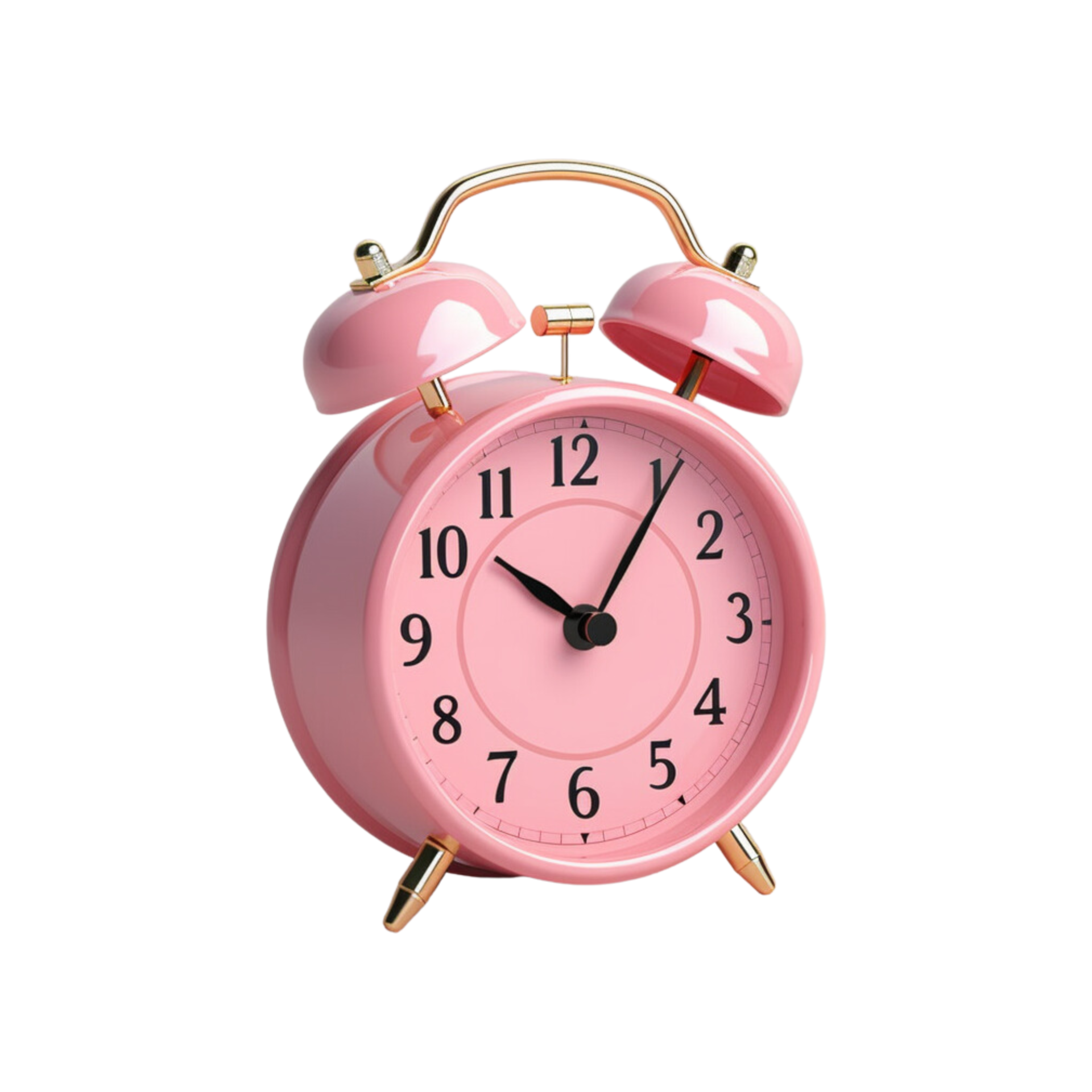 Pink alarm clock on a transparent background. ai generated 24984277 PNG
