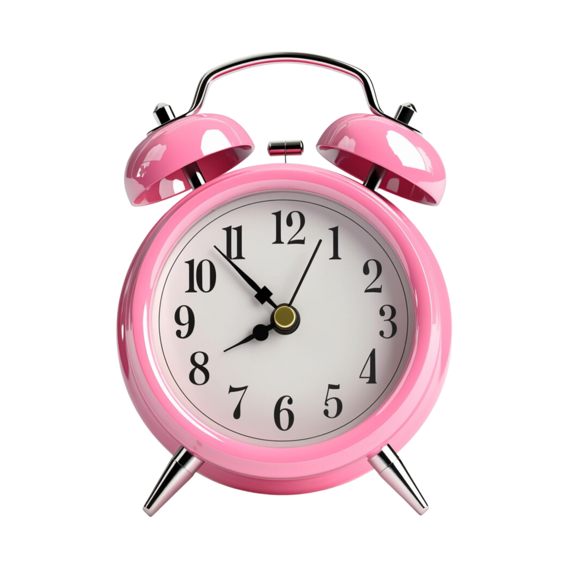 Pink alarm clock on a transparent background. 24984278 PNG