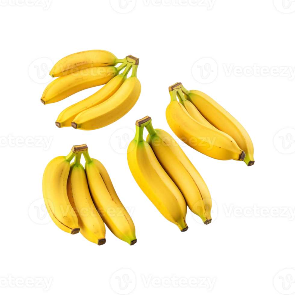 Bunch of bananas on transparent background. ai generated png