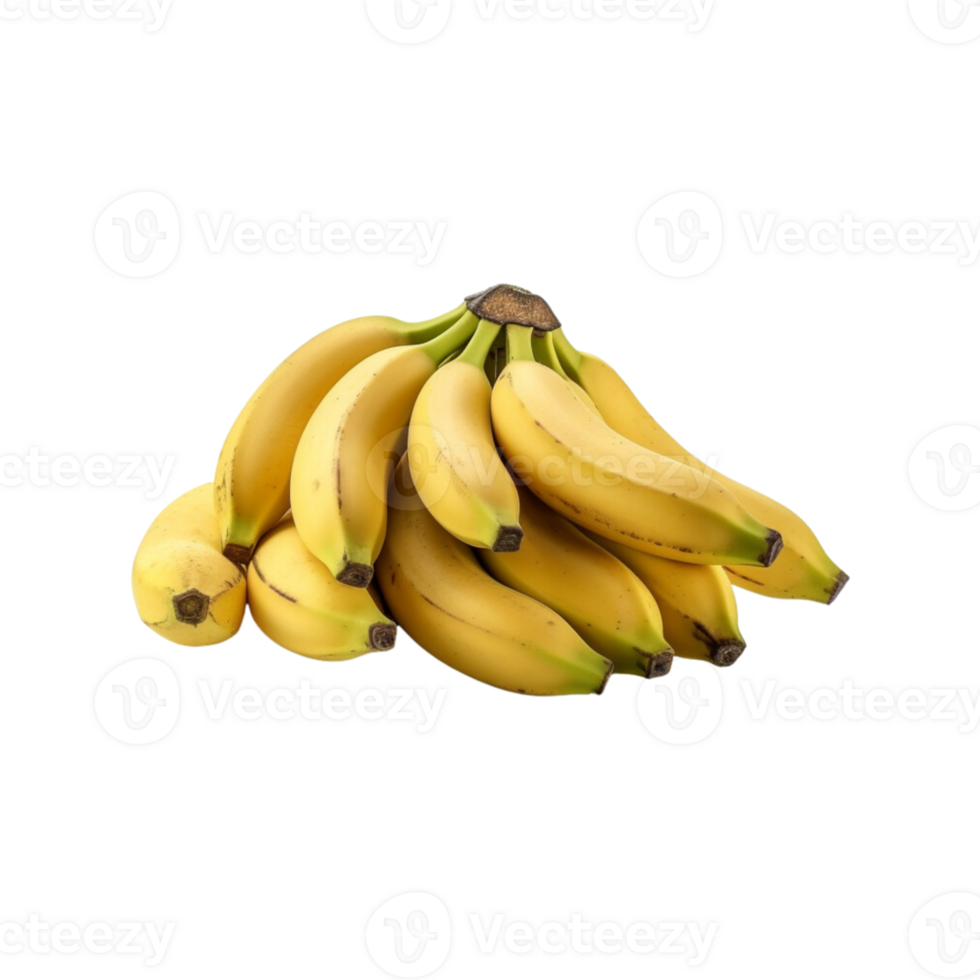 manojo de bananas en transparente antecedentes. ai generado png