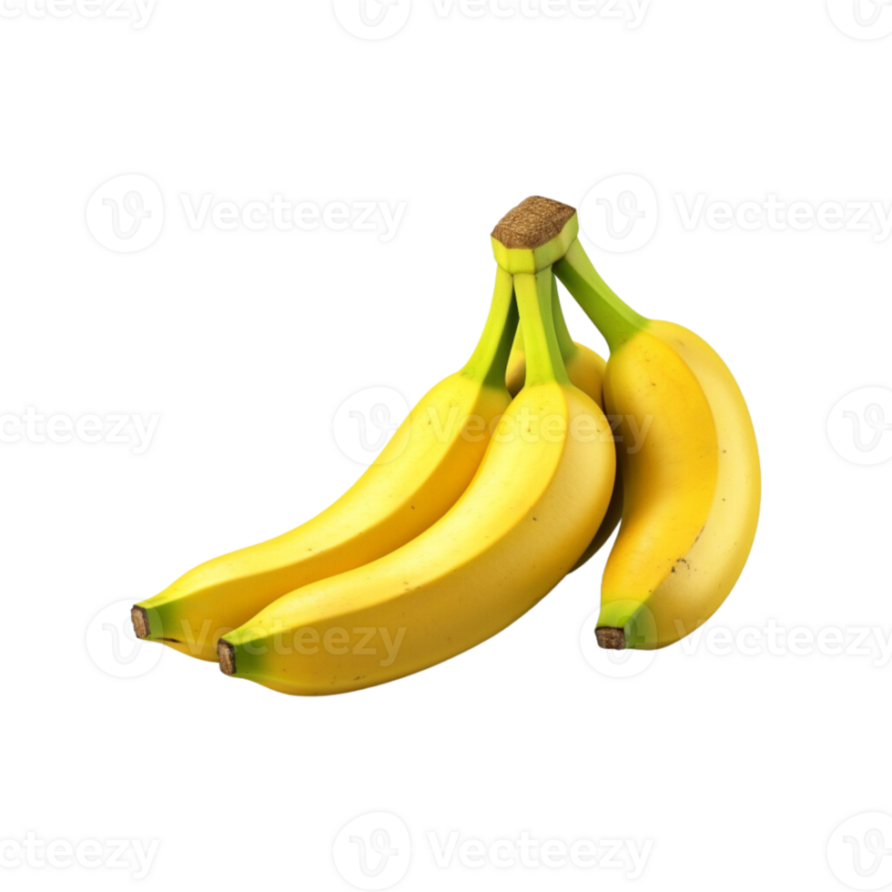 Bunch of bananas on transparent background. ai generated png