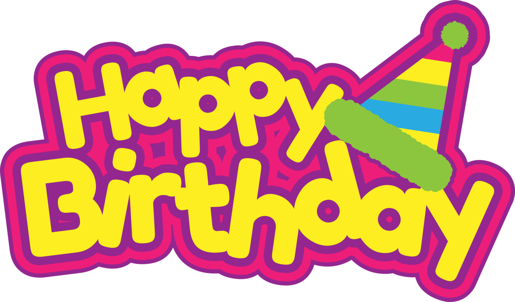 glücklich Geburtstag mit Party Hut Typografie png