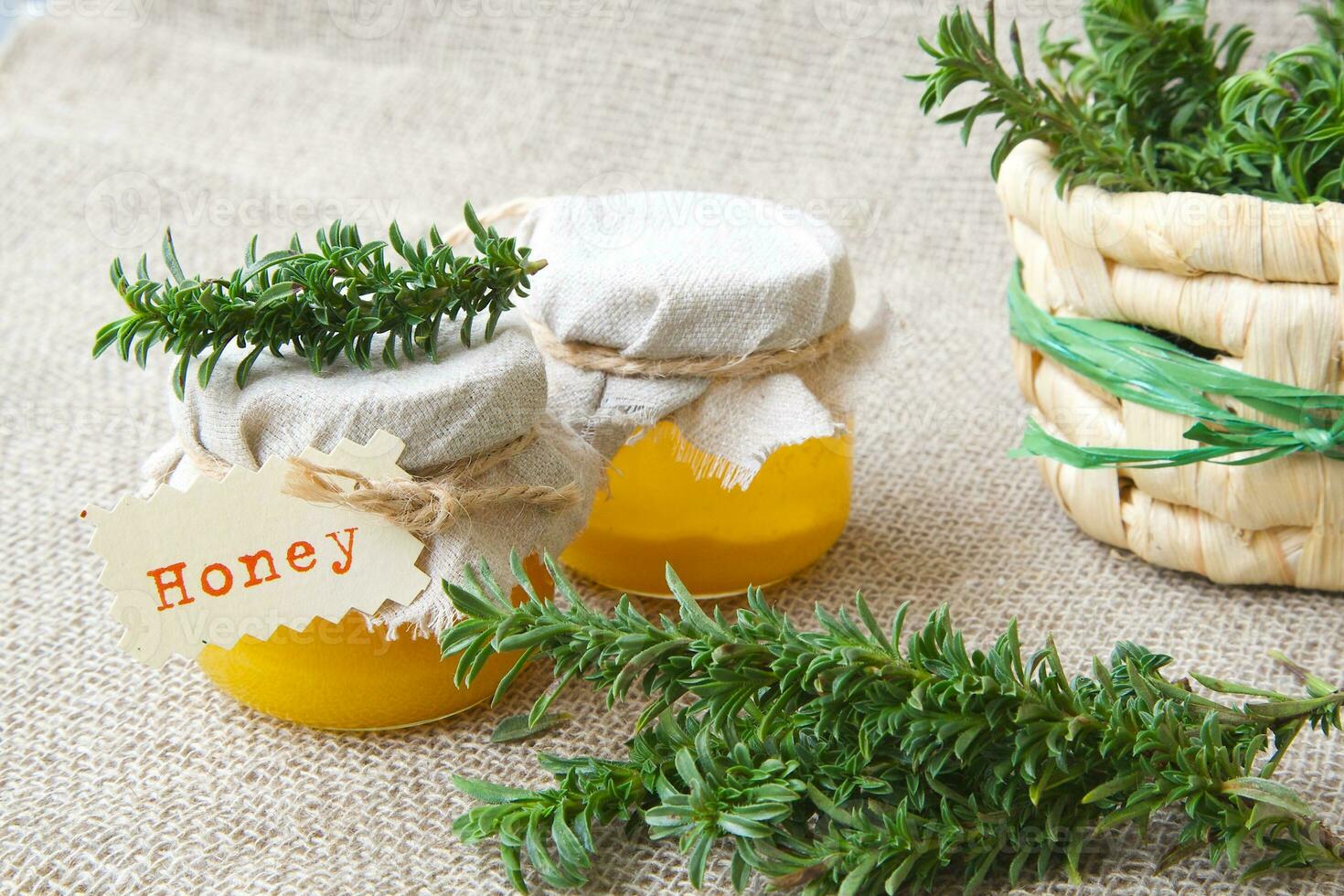 Summer savory honey. photo