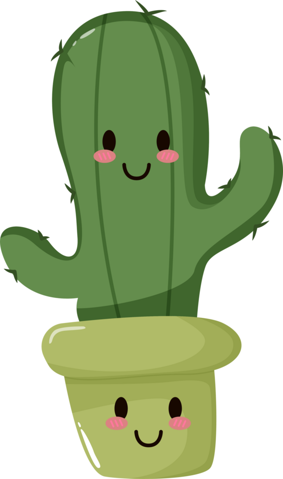 cute cactus cartoon png