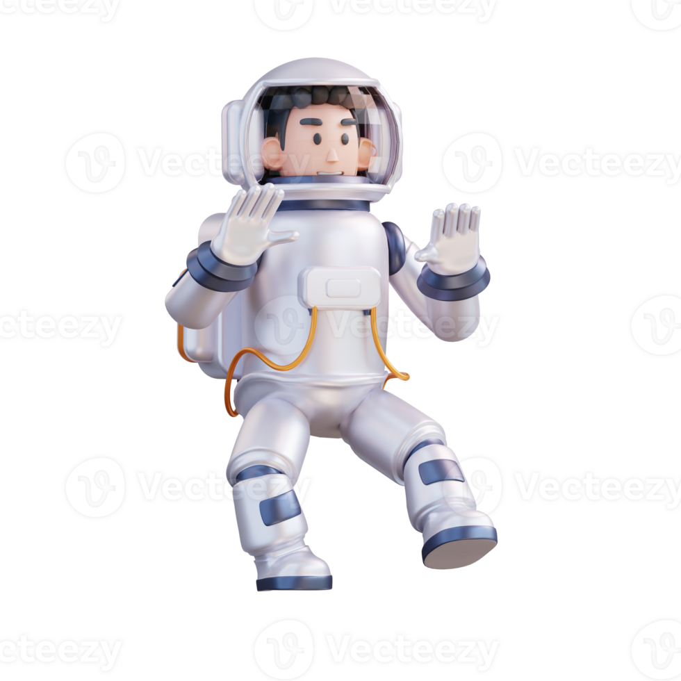 3d illustration of astronaut floating in outer space png