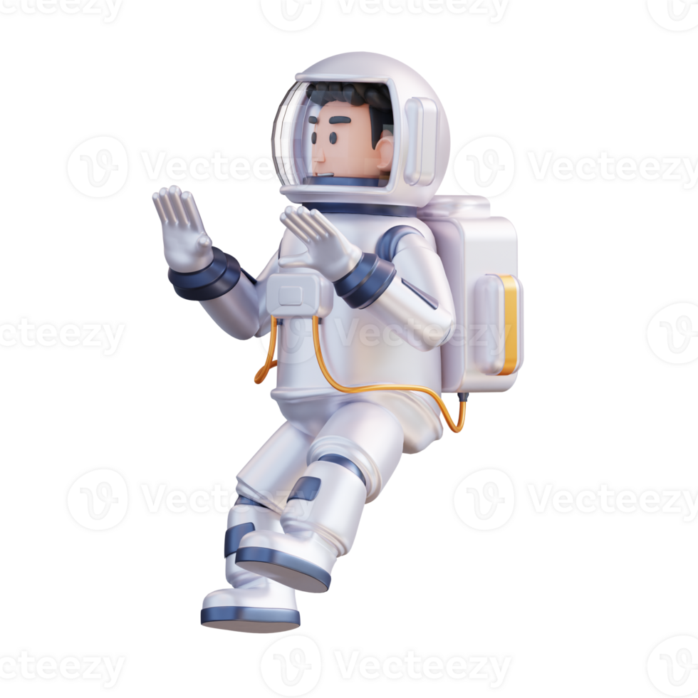 3d illustration of astronaut floating in outer space png