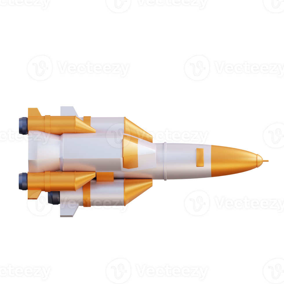 3d illustration of rocket png