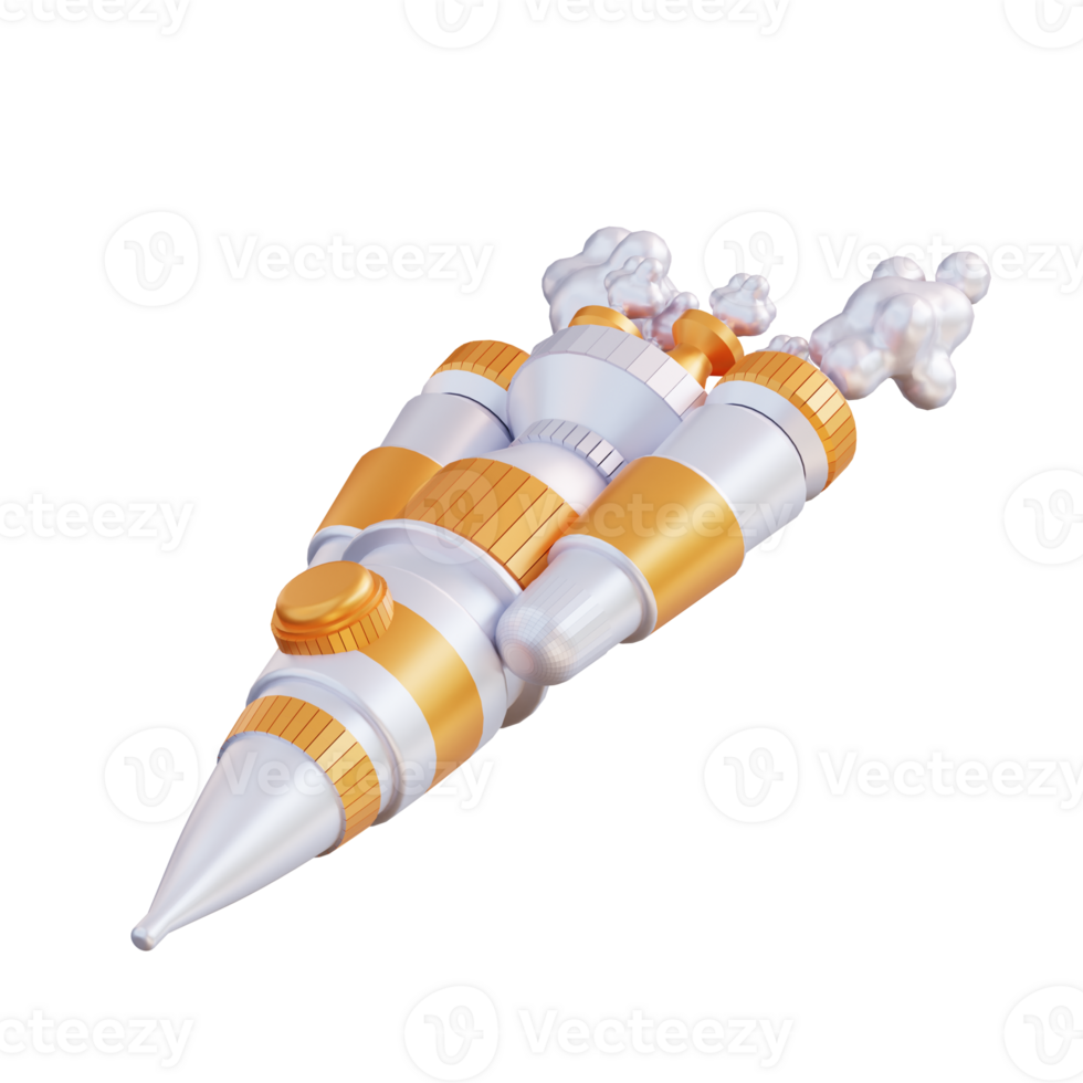 3d illustration of rocket png