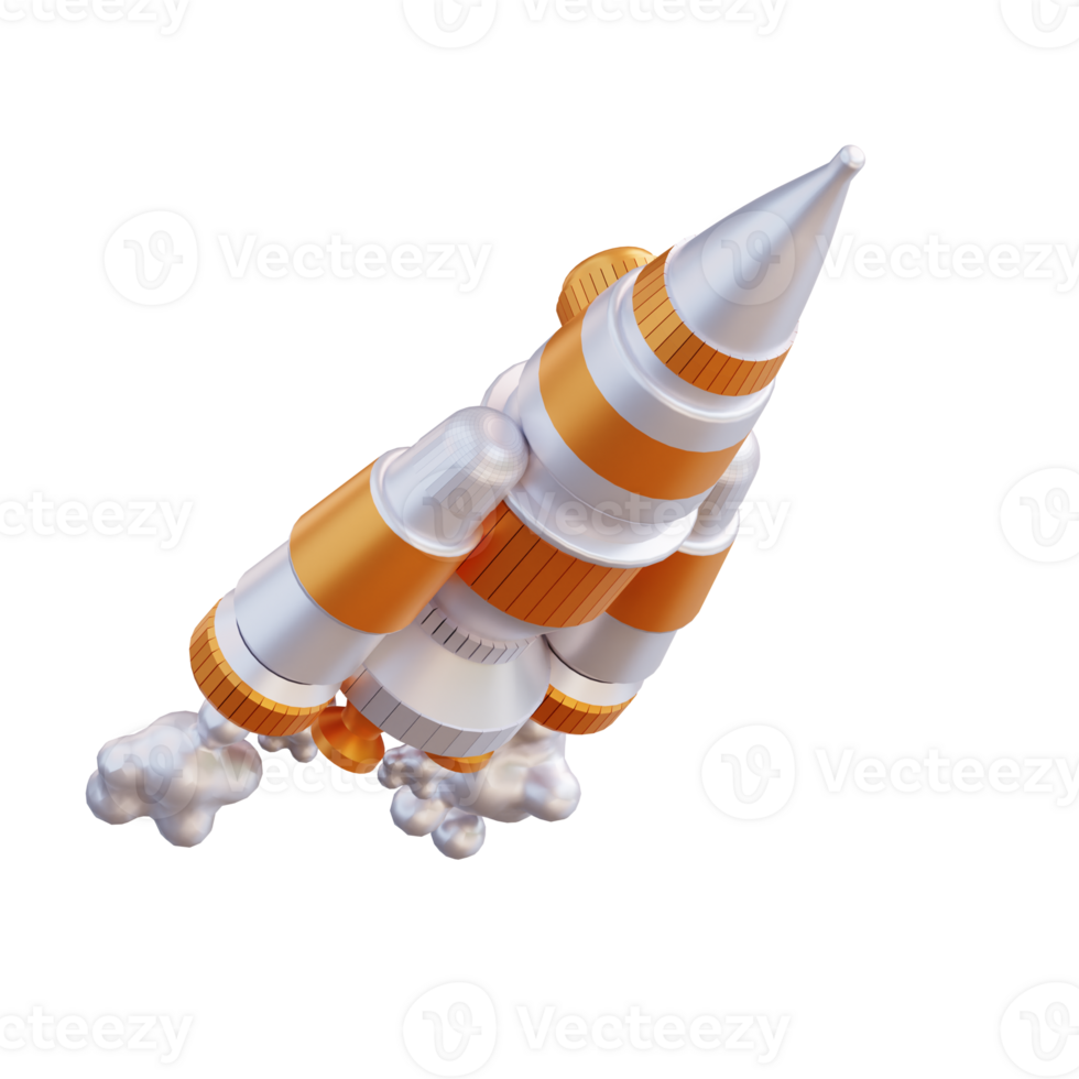 3d illustration of rocket png