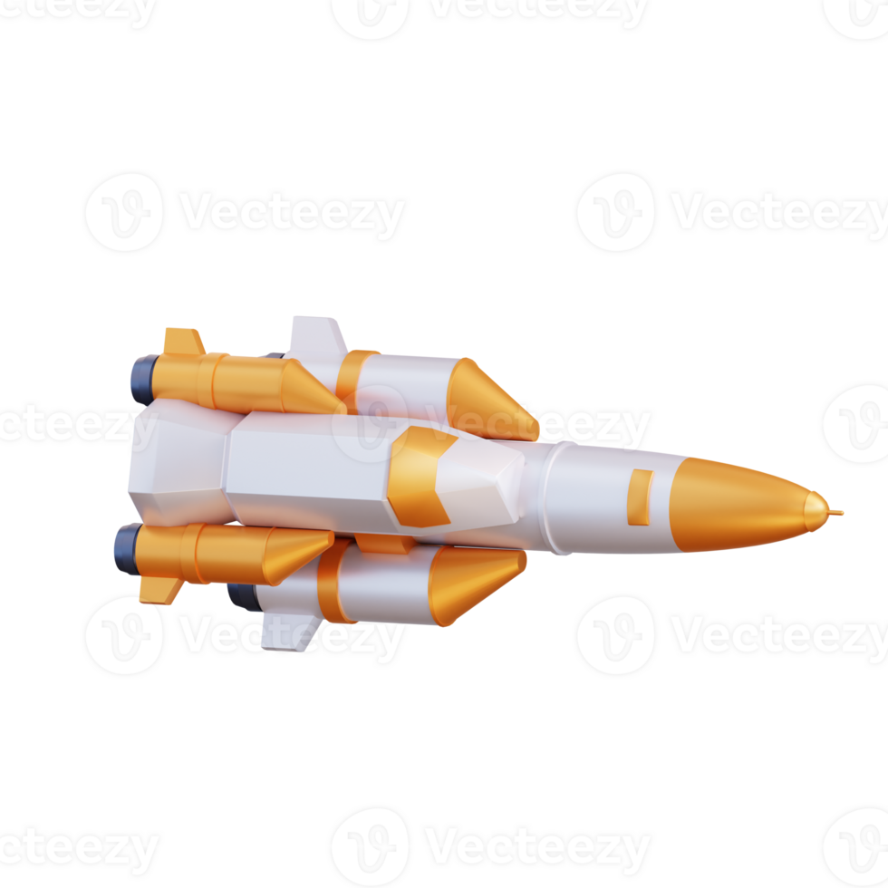 3d illustration of rocket png