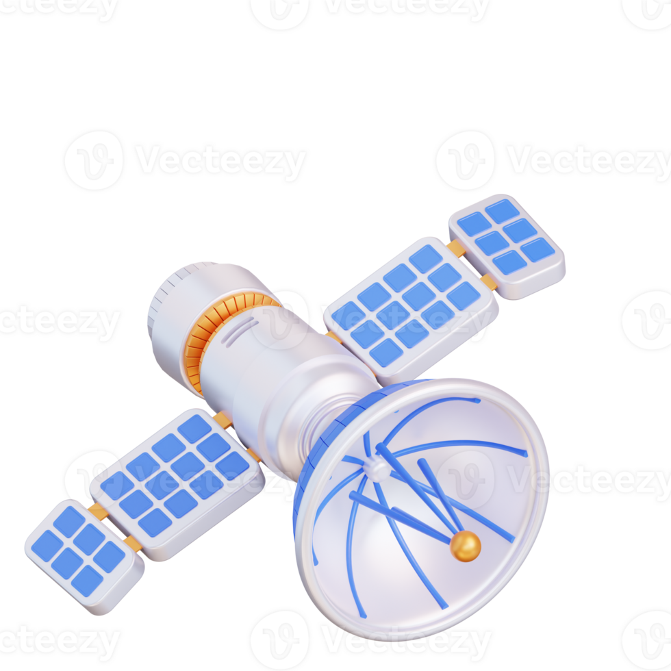 3d illustration of artificial satellite png