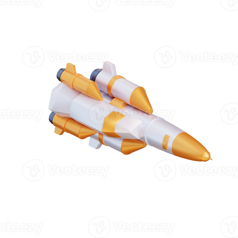 3d illustration of rocket png
