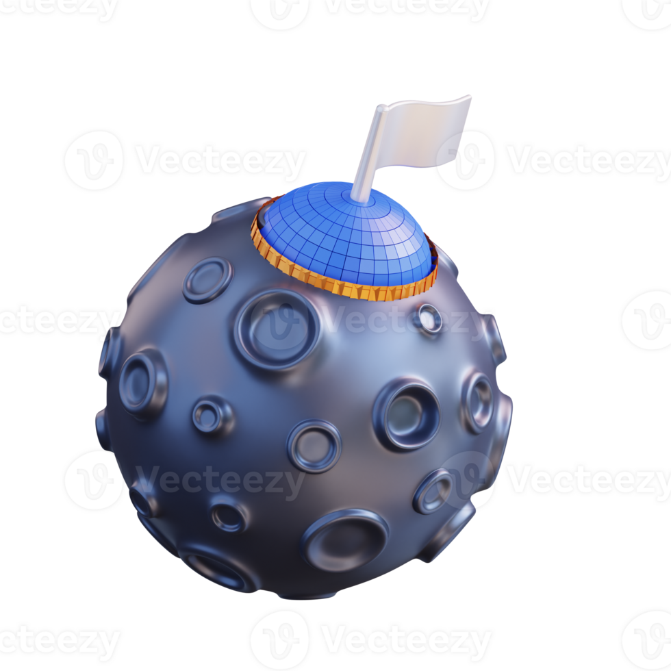 3d illustration climb on moon png