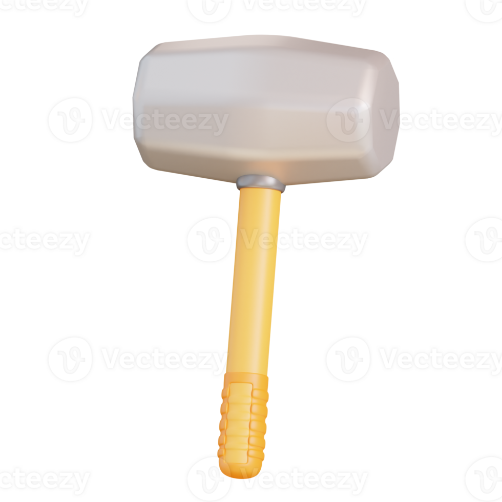 3d illustration rubber hammer png