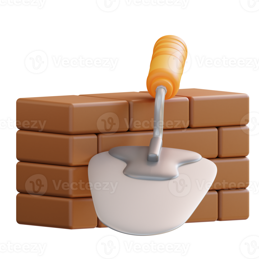 3d illustration masonry trowel png